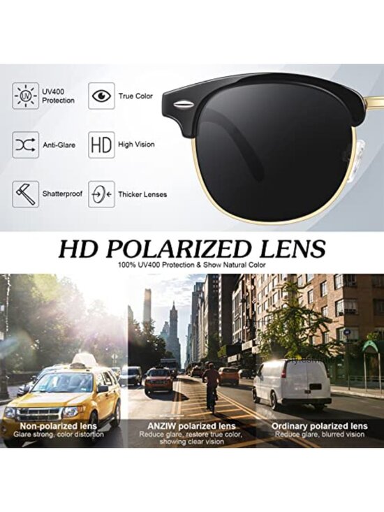 Unisex Semi Rimless Retro Shades UV400 Protection